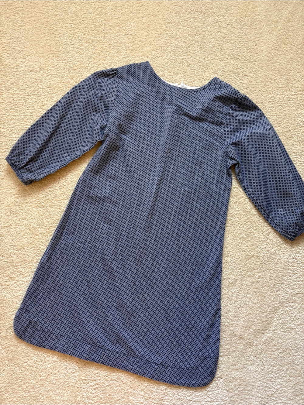 Bailey Boys Girls Navy Shift Dress with Subtle Dot Pattern